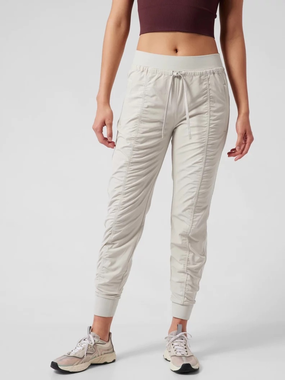 Athleta Light Beige Drawstring Jogger Pants